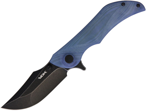 VDK Knives Talisman Linerlock Blue G10 Folding Knife 028