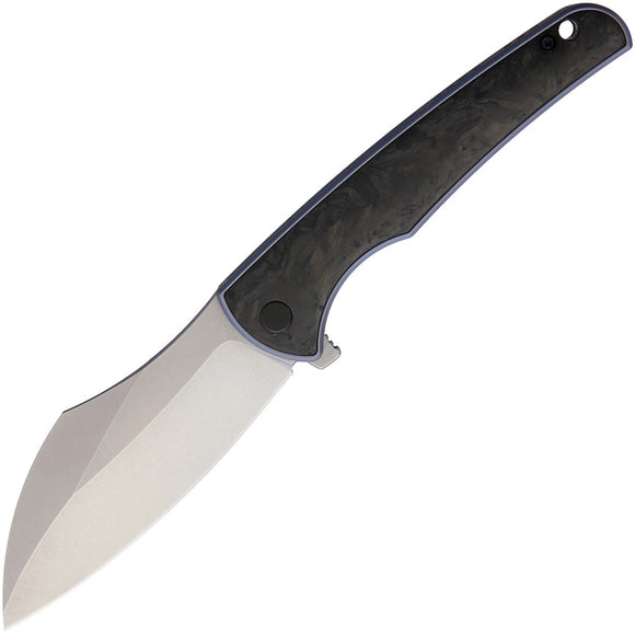 VDK Knives Vice Framelock Blue Titanium/Carbon Fiber Folding M390 Knife 041