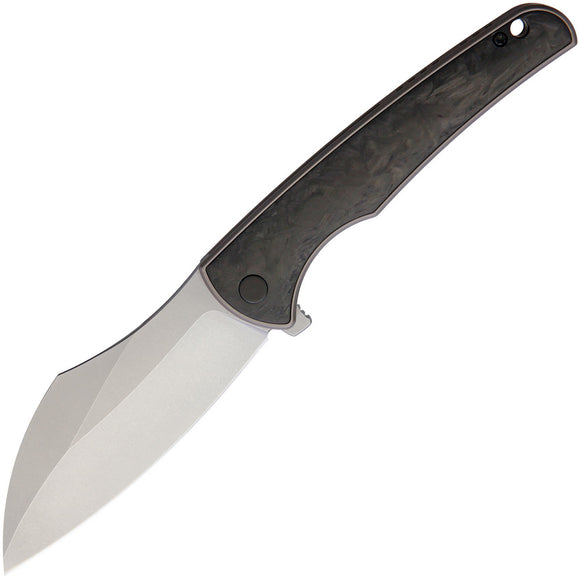VDK Knives Vice Framelock Gray Titanium/Carbon Fiber Folding M390 Knife 043
