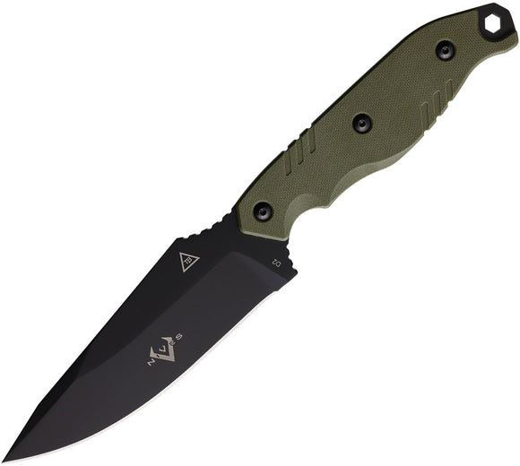 V NIVES Trailblazer Green G10 D2 Steel Fixed Blade Knife w/ Sheath VFB25GPBGR
