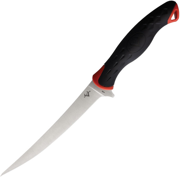V NIVES PNW Angler Fillet Black & Red 8Cr13MoV Fixed Blade Knife VFB27FRNBK
