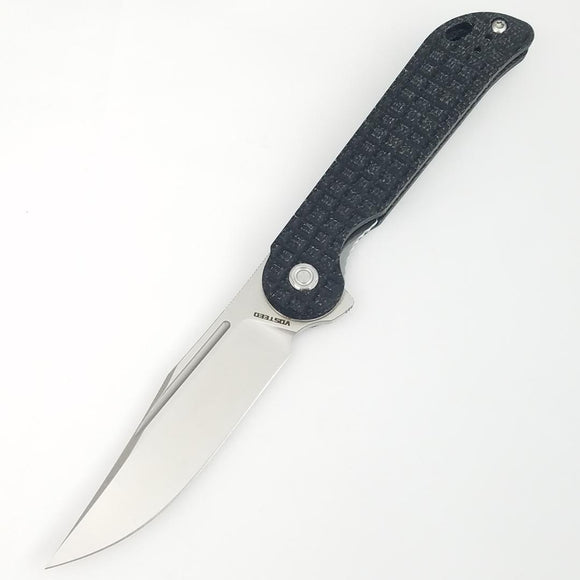 Vosteed Bellamy Linerlock Black Micarta Folding 154CM Satin Pocket Knife 007