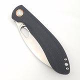 Vosteed Nightshade TH Linerlock Black Micarta Folding Satin 154CM Knife 010