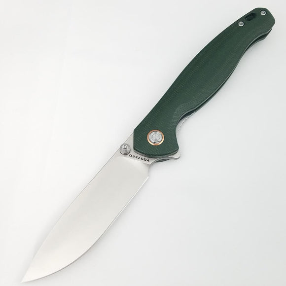 Vosteed Labrador Linerlock Green Micarta Folding Satin 154CM Pocket Knife 014