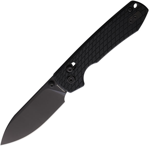 Vosteed Raccoon Crossbar Lock Black Aluminum Folding Nitro-V Pocket Knife A0510