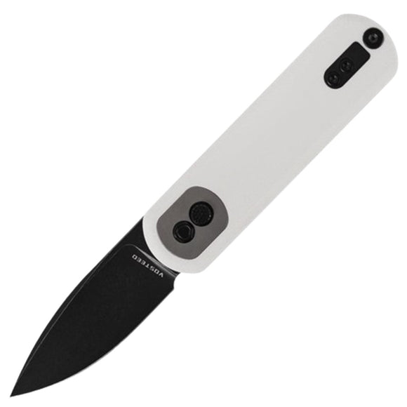 Vosteed Corgi Pup Trek Lock White G10 Folding 14C28N Drop Pt Pocket Knife A0718
