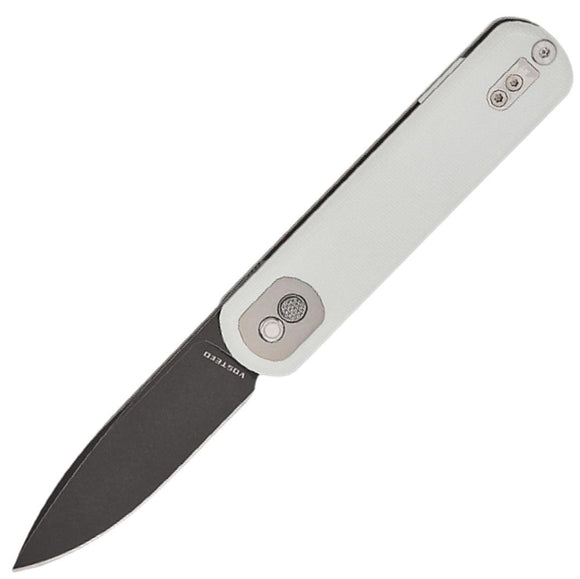 Vosteed Corgi Trek Lock White G10 Folding 14C28N Drop Pt Pocket Knife CGS01
