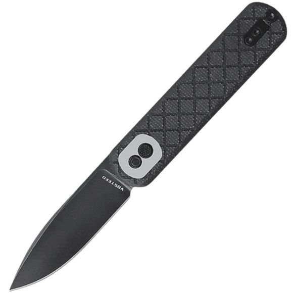 Vosteed Corgi Trek Lock Black Micarta Folding 14C28N Drop Pt Pocket Knife CGS05