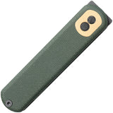 Vosteed Corgi Trek Lock Green Micarta Folding Black 14C28N Drop Pt Pocket Knife CGSVM1