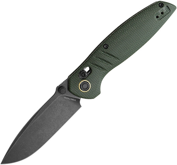 Vosteed Corsair Crossbar Lock Green Micarta Folding Nitro-V Pocket Knife CSNPMN