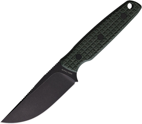 Vosteed Mink Green Micarta Nitro-V Clip Point Fixed Blade Knife w/ Sheath D0102