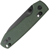 Vosteed Raccoon Crossbar Lock Green Micarta Folding 14C28N Pocket Knife RCCBVPMN