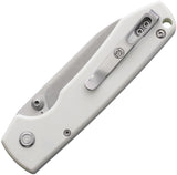 Vosteed Raccoon Button Lock White G10 Folding 14C28N Drop Pt Pocket Knife RCSVG6