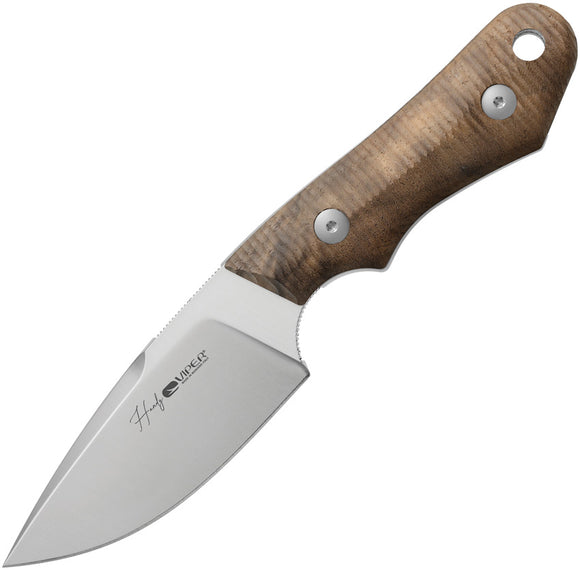 Viper Handy Brown Smooth Walnut MagnaCut Steel Fixed Blade Knife 4038NO