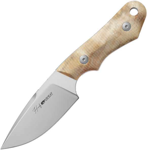 Viper Handy Poplar Wood CPM-MagnaCut Fixed Blade Knife w/ Sheath 4038PI