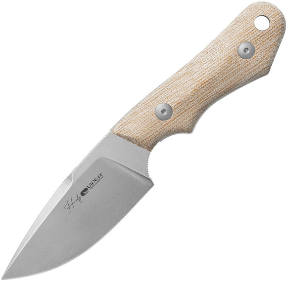 Viper Handy Tan Natural Smooth Micarta MagnaCut Steel Fixed Blade Knife 4040CN