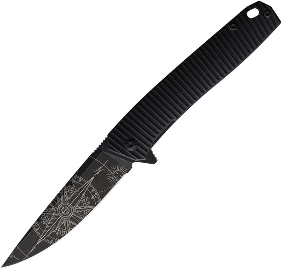 3V Gear Compass React Linerlock Black G10 Folding Pocket Knife GBBCCMPS
