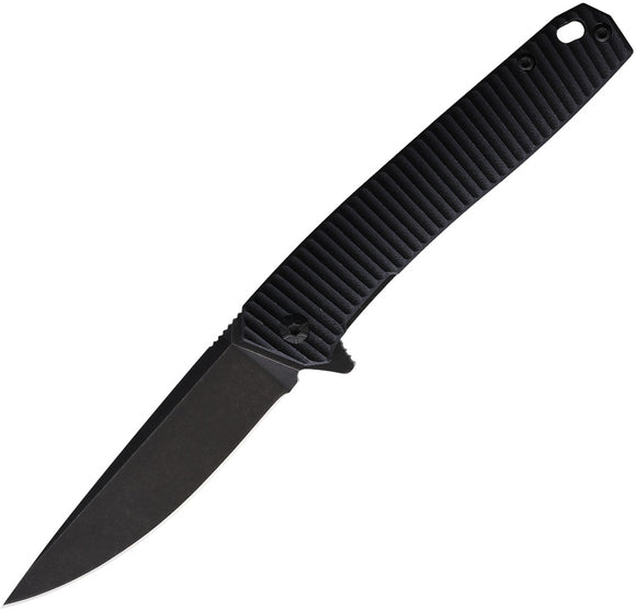 3V Gear React Linerlock Black Smooth G10 Folding Stainless Pocket Knife GBBCNAKD