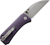 We Knife Banter Linerlock Purple Micarta Folding S35VN Wharncliffe Knife 19068J2