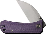 We Knife Banter Linerlock Purple Micarta Folding S35VN Wharncliffe Knife 19068J2