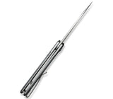 We Knife Soothsayer Silver Titanium with Carbon Fiber Inlay Folding Knife   OPEN BOX