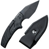 We Knife Typhoeus Folding Push Dagger Knife Black Titanium CPM-20CV w/ Sheath 21036B1