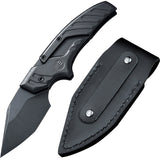 We Knife Typhoeus Folding Push Dagger Knife Black Titanium CPM-20CV w/ Sheath 21036B1