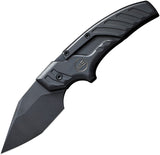 We Knife Typhoeus Folding Push Dagger Knife Black Titanium CPM-20CV w/ Sheath 21036B1