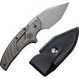 We Knife Typhoeus Folding Push Dagger Knife Gray Titanium CPM-20CV w/ Sheath 21036B2
