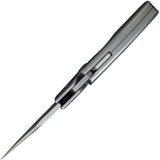 We Knife Typhoeus Folding Push Dagger Knife Gray Titanium CPM-20CV w/ Sheath 21036B2