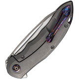 We Knife Makani Framelock Gray Titanium Folding CPM-20CV Pocket Knife 210482