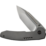 We Knife Trogon Framelock Gray Titanium Folding CPM-20CV Pocket Knife 220021