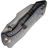 We Knife High-Fin Framelock Tiger Stripe Titanium Folding CPM-20CV Knife 220054