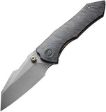 We Knife High-Fin Framelock Tiger Stripe Titanium Folding CPM-20CV Knife 220054