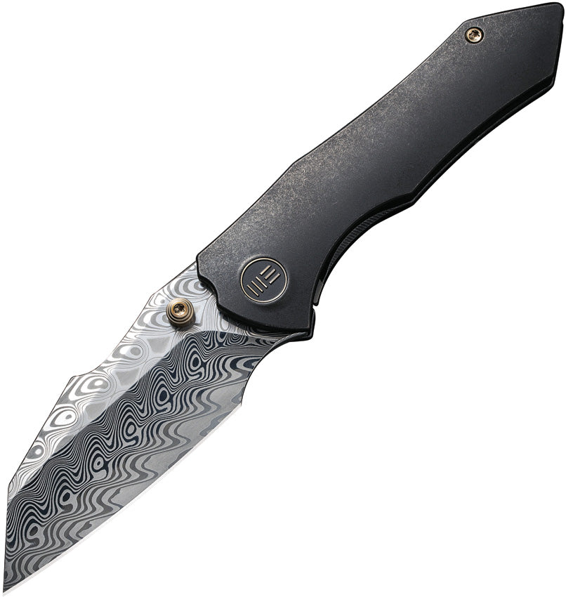 We Knife High-Fin Framelock Black Titanium Folding Damasteel We Knife High-Fin Framelock Black Titanium Folding Damasteel