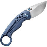 We Knife Envisage Framelock Blue Titanium Folding CPM-20CV Pocket Knife 220134
