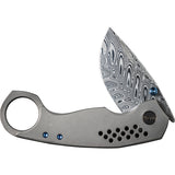 We Knife Envisage Framelock Gray Titanium Folding Damasteel Knife 22013DS1