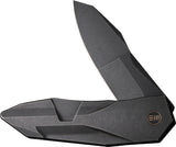 We Knife Solid Framelock Black Titanium Folding CPM-20CV Pocket Knife 220281