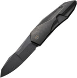 We Knife Solid Framelock Black Titanium Folding CPM-20CV Pocket Knife 220281