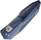We Knife Solid Framelock Blue Titanium Folding CPM-20CV Pocket Knife 220284