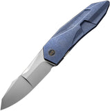 We Knife Solid Framelock Blue Titanium Folding CPM-20CV Pocket Knife 220284