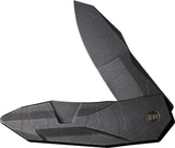 We Knife Solid Framelock Black Etched Titanium Folding 20CV Pocket Knife 220285