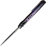 We Knife Exciton Button Lock LTD Black & Flamed Titanium Folding 20CV Knife 22038A6