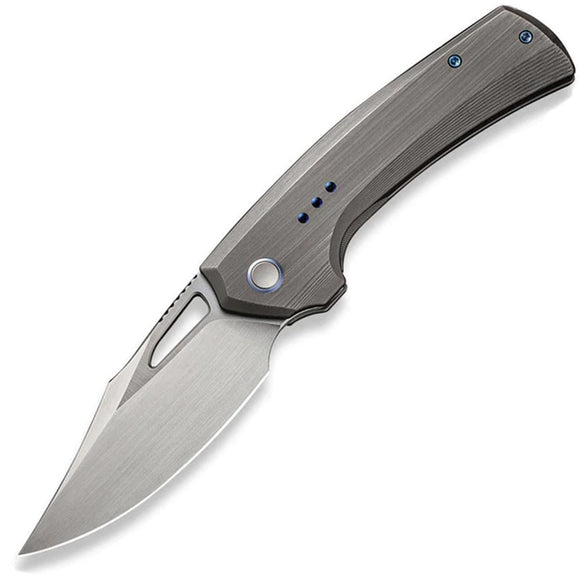 We Knife Nefaris Framelock LTE Gray Titanium Folding CPM-20CV Knife 22040D1