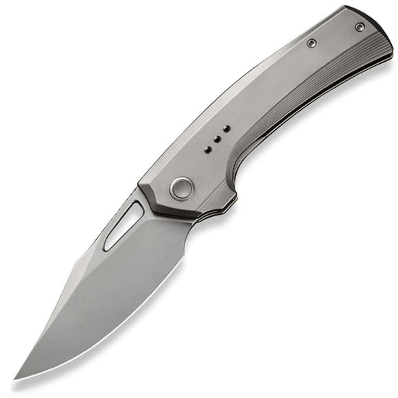We Knife Nefaris Framelock LTE Polished Titanium Folding CPM-20CV Knife 22040D2