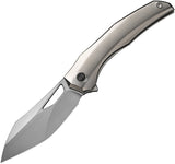 We Knife Ignio Framelock Polished Titanium Folding CPM-20CV Pocket Knife  OPEN BOX