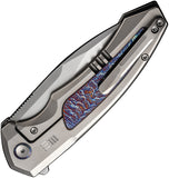 We Knife Hyperactive Framelock Gray & Flamed Titanium Folding Vanax Knife 230301