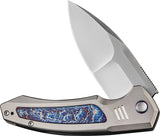 We Knife Hyperactive Framelock Gray & Flamed Titanium Folding Vanax Knife 230301
