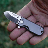 Wesn Goods Micro Blade Framelock Titanium Folding AUS-8 Pocket Knife N011