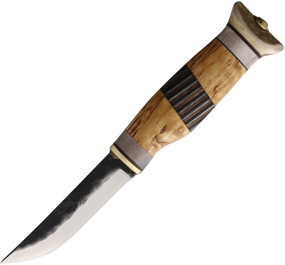 Wood Jewel Kaukozebra Curly Birch Wood Carbon Steel Fixed Blade Knife 23KRZ